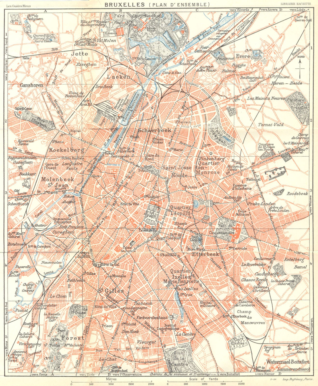 BRUSSELS BRUXELLES. Plan d'ensemble. Town city ville plan carte map 1924